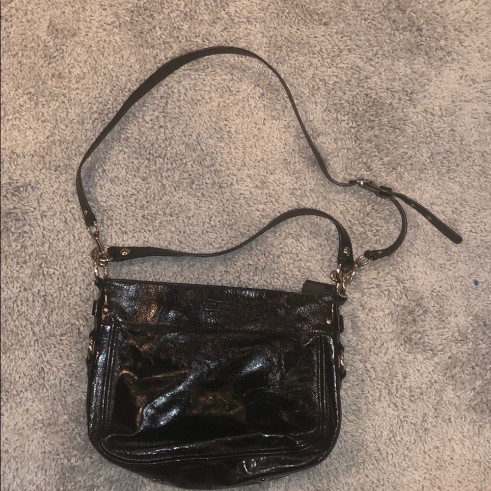 Black leather Coach bag